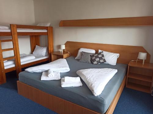 Кровать или кровати в номере Hotel Jestřábí