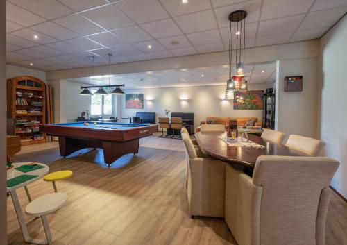 a living room with a pool table in it at Hotel de Branding in De Koog