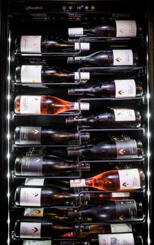 a bunch of wine bottles in a box at Žabinec - penzion, vinotéka in Kurdějov