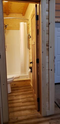 Et badeværelse på Denali Wild Stay - Moose Cabin, Free Wifi, 2 private bedrooms, sleep 6