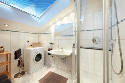 Koupelna v ubytování Ferienhaus Brunnau