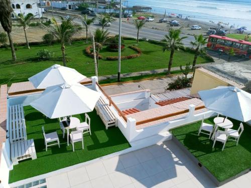 Výhled na bazén z ubytování Hospedaje Nuna - Playa Huanchaco nebo okolí