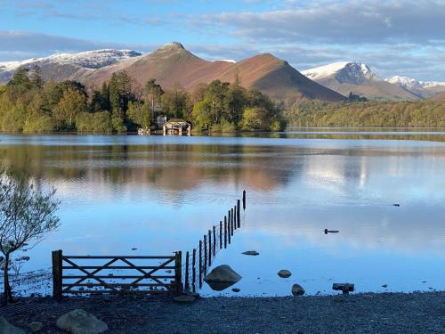 a view of a lake with mountains in the background at Rooms36 in Keswick