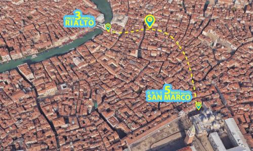 a map of a city with streets and buildings at Lion Rooftop Apartments Venice NOVITA' in Venice
