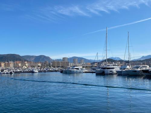 a group of boats docked in a harbor at Holiday Inn Express Ajaccio by IHG in Ajaccio