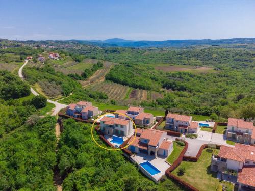 Donje Baredine的住宿－Villa Morgan by Interhome，享有带游泳池的房屋的空中景致