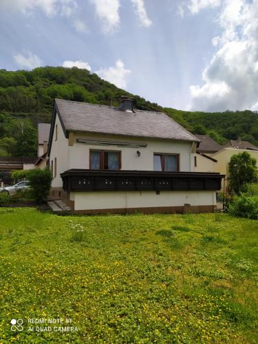 una casa en una colina con un campo verde en Haus Elfi en Hammerstein