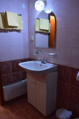 Koupelna v ubytování Family Hotel Bashtina Kashta