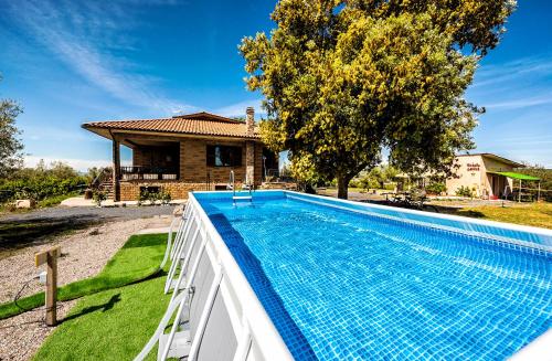 a swimming pool in the yard of a house at Poggio della Stella in Blera