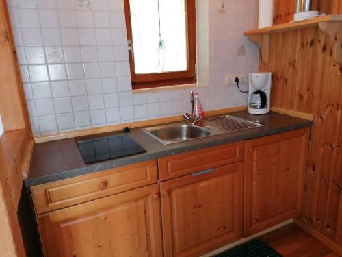 a small kitchen with a sink and a window at Immenstadt im Allgau Holiday Home 2 in Zaumberg