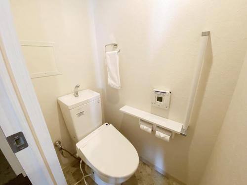 a bathroom with a white toilet in a room at Smile Hotel Kitaasaka in Asaka