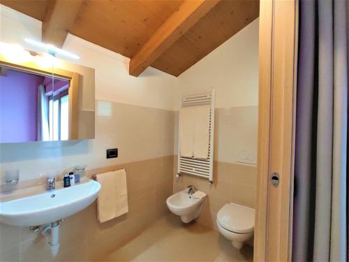 a bathroom with a sink and a toilet at B&B Il Germoglio in Castione Andevenno