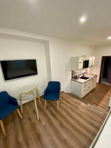 Kuchyň nebo kuchyňský kout v ubytování Apartmány V uličce Frymburk