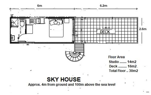 Půdorys ubytování The Sky House by the bay
