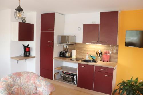Dapur atau dapur kecil di Ferienwohnung Pimer