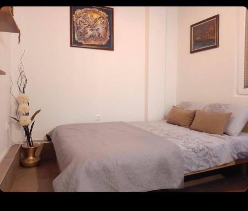 a bedroom with a bed in a white room at DS center apartment in Ohrid