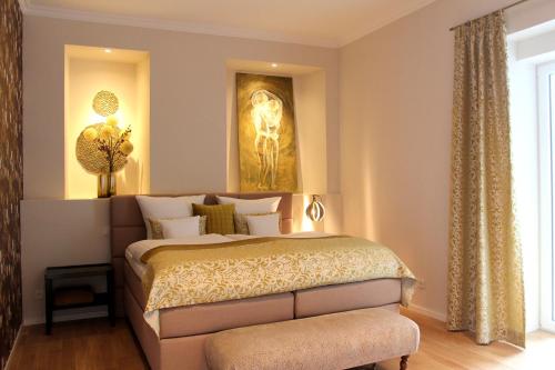 Voodi või voodid majutusasutuse MOSELROMANCE - Luxuriös Entspannen - große Terrasse toas