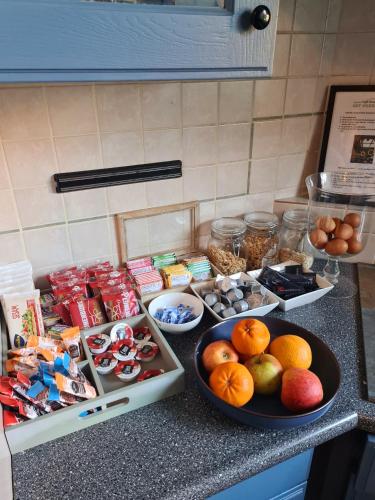 a counter top with a bunch of food on it at Café Brasserie Het Heerenhuis in Het Kalf