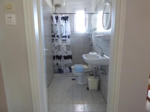 a bathroom with a toilet and a sink at Anna Apartments in Argostoli
