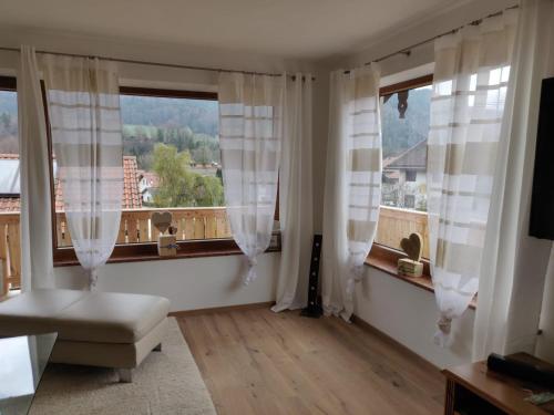 Postel nebo postele na pokoji v ubytování Ferienwohnung Lorenz