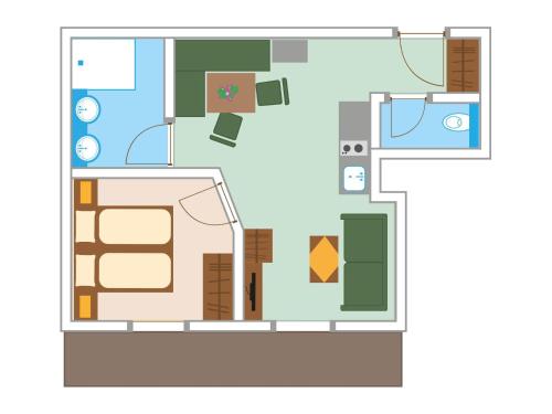 a floor plan of a house at Boutique Apartment Sonnenhang - incl InfinityPOOL in Fliess