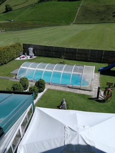 an overhead view of a swimming pool in a yard at Haus Barbara Stangl 2 in Pruggern
