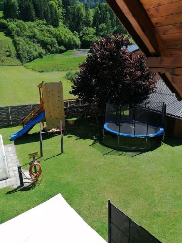 an overhead view of a playground with a trampoline at Haus Barbara Stangl 2 in Pruggern