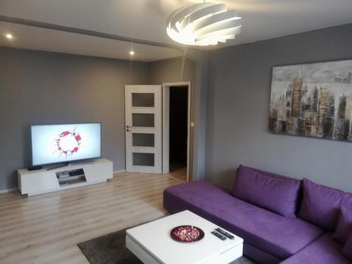 A television and/or entertainment centre at Senza apartman