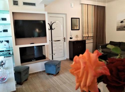 TV a/nebo společenská místnost v ubytování Lemoni Corfu House