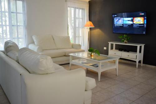 TV a/nebo společenská místnost v ubytování Che Suites Playa