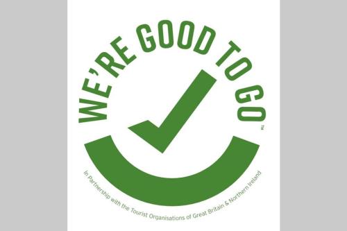 a green good to go logo at Troon Arts & Crafts Period Home Golf Beach in Troon