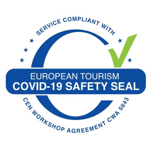 a logo for the european tourism council safety seal at Monte de Santo Antonio - Turismo Rural in Vila do Bispo