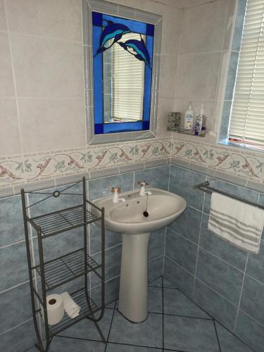 baño con lavabo y ventana para delfines en 17Peppertree, en Ciudad del Cabo