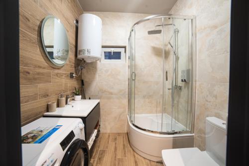 Koupelna v ubytování Luxury Apartments Petofi