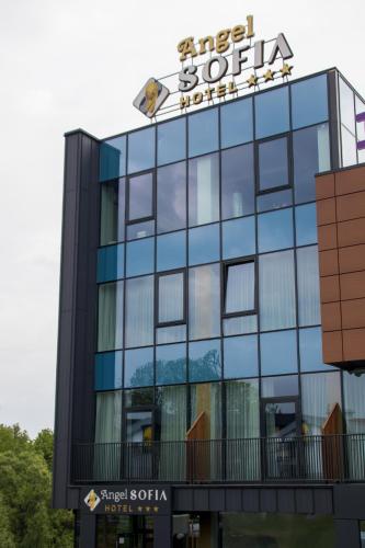 a building with a sign on top of it at HOTEL ANGEL SOFIA in Fălticeni