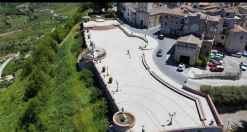 an aerial view of a large parking lot with cars at Affittacamere La Casa Dei Nonni in Polizzi Generosa