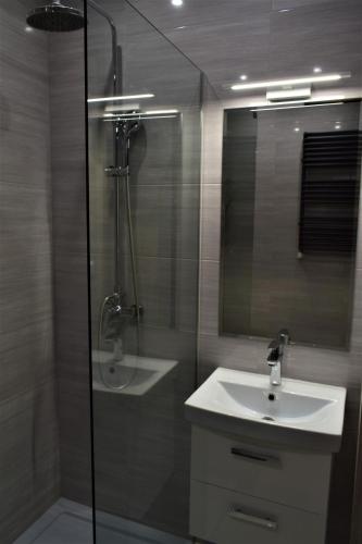 Bilik mandi di Rewianka Apartamenty przy samej plaży
