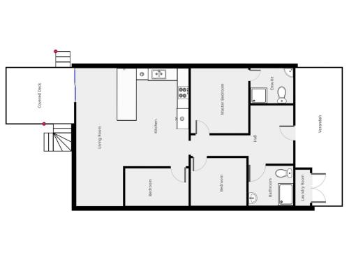 a floor plan of a house at Stingray Lodge in Laurieton