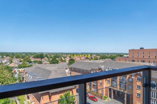 a view of the city from a balcony of a building at 1BR Apt Near Heathrow By Tempstay in Slough