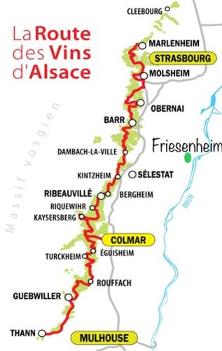 a map of therue des vineyards and alasso at Sollaris Appartements RDC à 11km de Europa-Park in Friesenheim