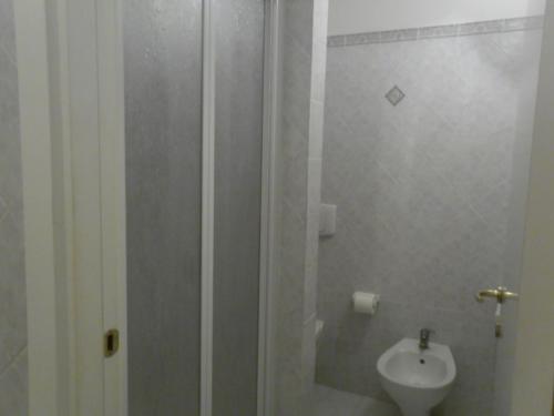 a bathroom with a shower and a sink at Appartamenti Claudia Rio in Rio Marina