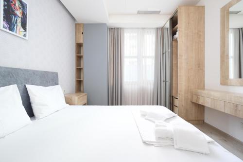 Katil atau katil-katil dalam bilik di Apart-hotel on Koghbatsi 16