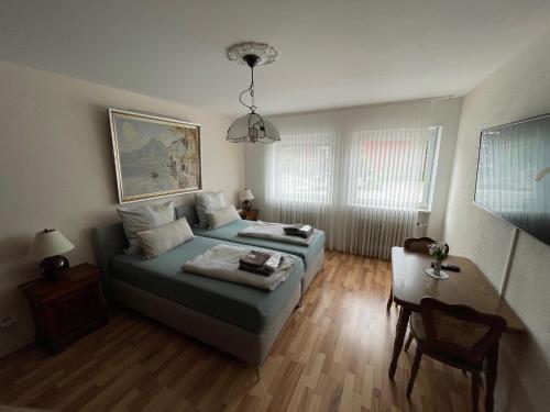 Χώρος καθιστικού στο Ferienwohnung - Am Stadtgarten