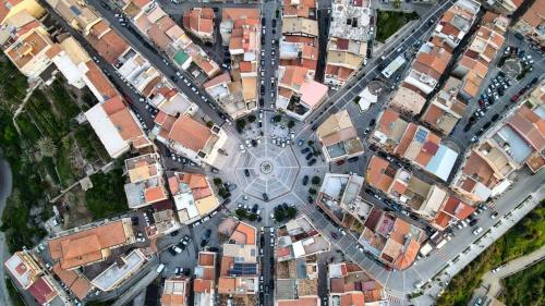 an aerial view of a city with buildings at L'angolo di Rosa in Campofelice di Roccella