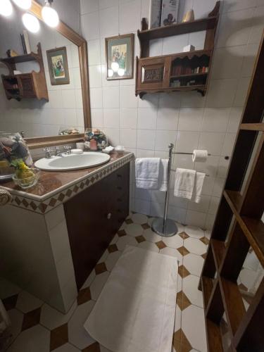 a bathroom with a sink and a toilet in it at Angolo di Porta Sole in Perugia