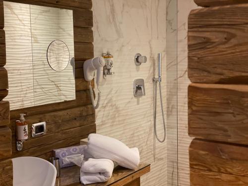Koupelna v ubytování Fedaia Joy B&B