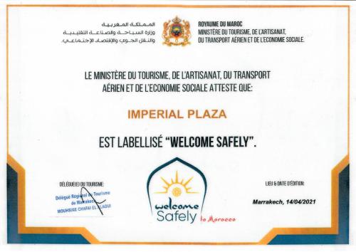 Sijil, anugerah, tanda atau dokumen lain yang dipamerkan di Hotel Imperial Plaza & Spa