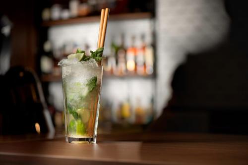 a drink sitting on top of a table at Holiday Inn Yerevan - Republic Square by IHG in Yerevan