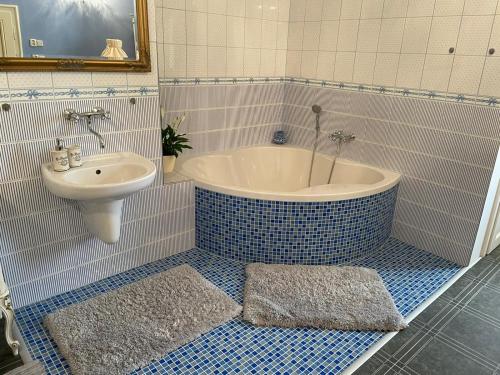 Kamar mandi di Dvoulůžkový pokoj Blue Grace na zámku