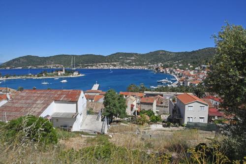 a view of a town with a harbor at Apartment II Radisic beautiful view in Vis